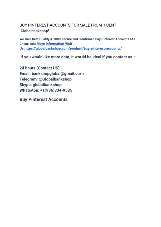 BUY PINTEREST ACCOUNTS FOR SALE FROM 1 CENT