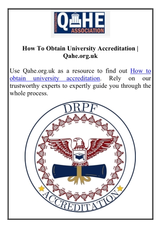 how to obtain university accreditation qahe org uk