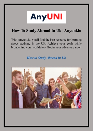 how to study abroad in uk anyuni io