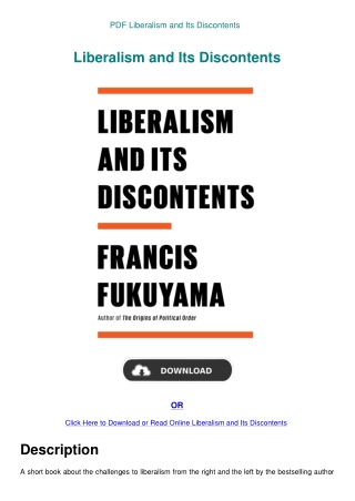 PDF Liberalism and Its Discontents