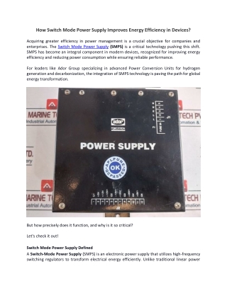 how switch mode power supply improves energy