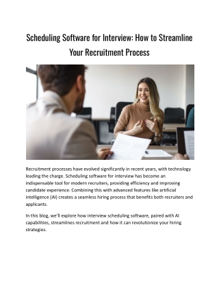 Scheduling Software for Interview: How to Streamline Your Recruitment Process