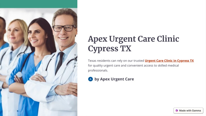 apex urgent care clinic cypress tx