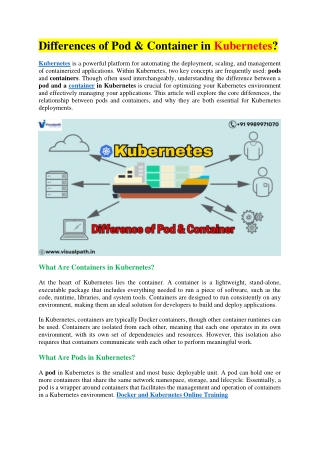 differences of pod container in kubernetes