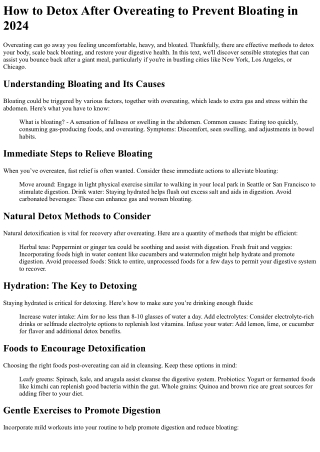 how to detox after overeating to prevent bloating