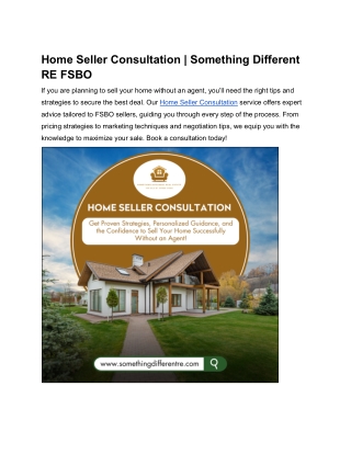 Home Seller Consultation - Something Different RE FSBO