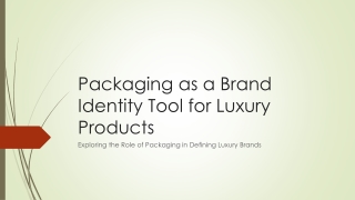 packaging as a brand identity tool for luxury products