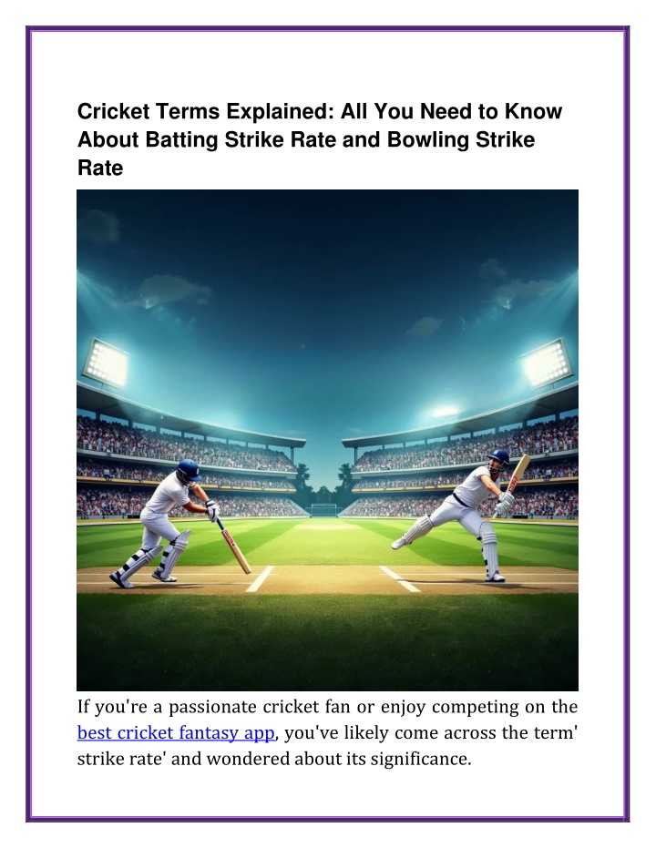 cricket terms explained all you need to know