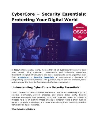 cybercore security essentials protecting your