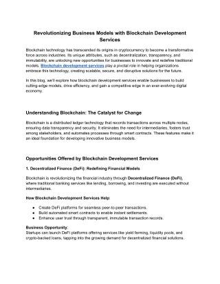 revolutionizing business models with blockchain
