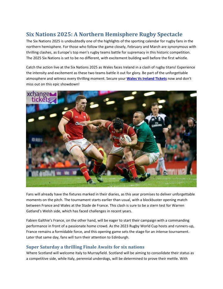 PPT Six Nations 2025 A Northern Hemisphere Rugby Spectacle PowerPoint