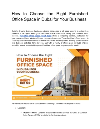 How to Choose the Right Furnished Office Space in Dubai for Your Business (1)