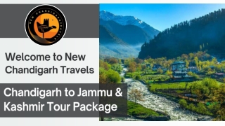 Chandigarh to Jammu & Kashmir Tour Package by new chandiagrh travels