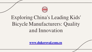 Top Kids' Bicycle Supplier in China – DukeRoyal