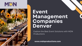 Best Event Management Companies Denver – Plan Perfect Events