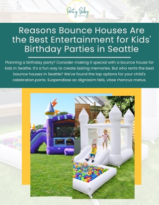 Unique Kids Birthday Party Venues in Seattle for a Fun-Filled Day