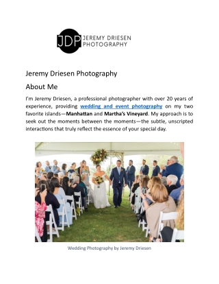 Jeremy Driesen | Professional NYC Photographer for Corporate Events & Weddings