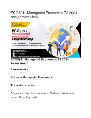 eco5911 managerial economics t3 2024 assignment