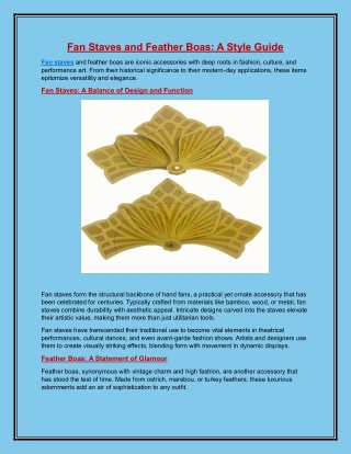 Fan Staves and Feather Boas A Style Guide