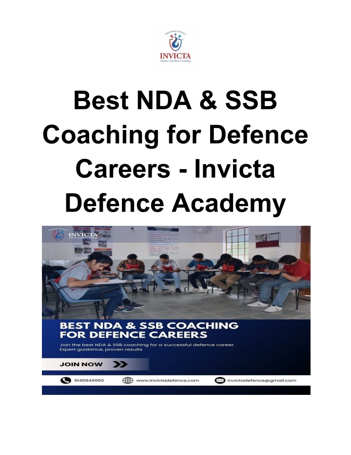 best nda ssb coaching for defence careers invicta