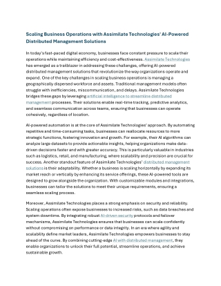 scaling business operations with assimilate