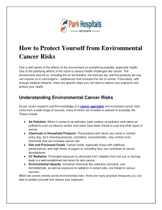 How to Protect Yourself from Environmental Cancer Risks