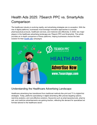 Health Ads 2025_ 7Search PPC vs. SmartyAds Comparison