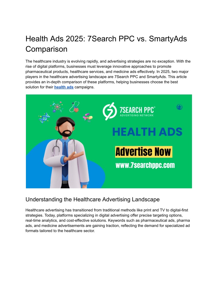 health ads 2025 7search ppc vs smartyads