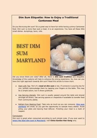 dim sum etiquette how to enjoy a traditional