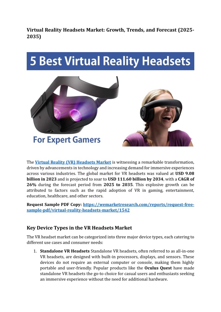 virtual reality headsets market growth trends