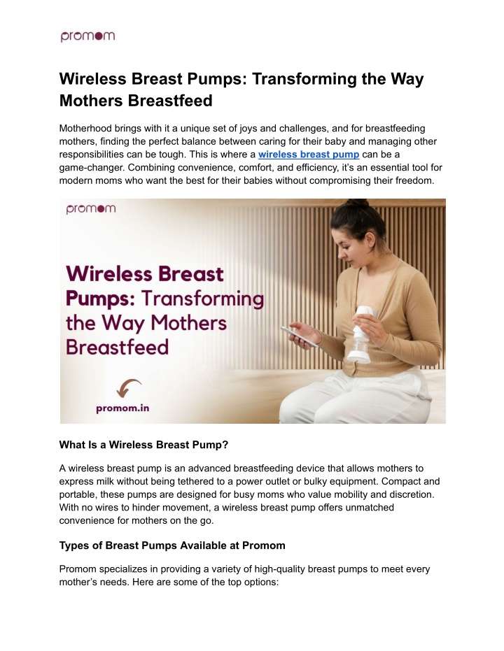 wireless breast pumps transforming