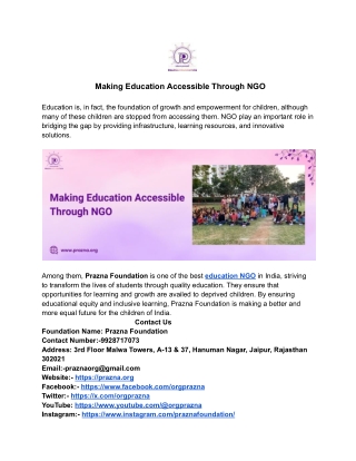making education accessible through ngo education