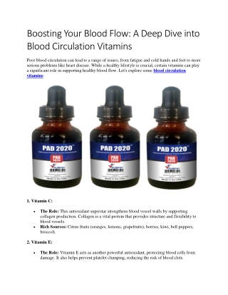 Boosting Your Blood Flow: A Deep Dive into Blood Circulation Vitamins