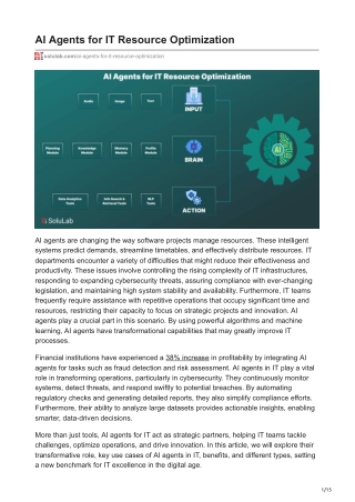 AI Agents for IT Resource Optimization