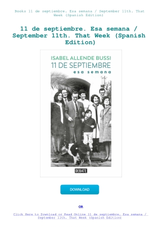 Books 11 de septiembre. Esa semana  September 11th. That Week (Spanish Edition)