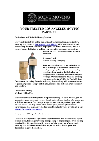 your trusted los angeles moving partner