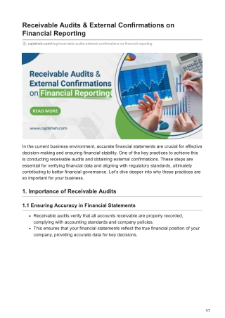 Receivable Audits & External Confirmations on Financial Reporting