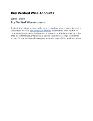 buy verified wise accounts