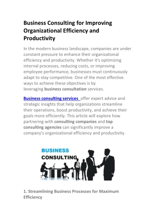 Business Consulting Services