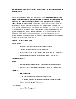 tax management market growth driven by automation