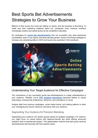 Best Sports Bet Advertisements Strategies to Grow Your Business