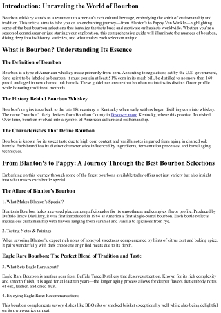 From Blanton's to Pappy: A Journey Through the Best Bourbon Selections