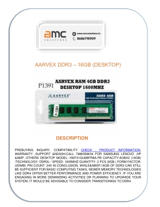 aarvex ddr3 16gb desktop