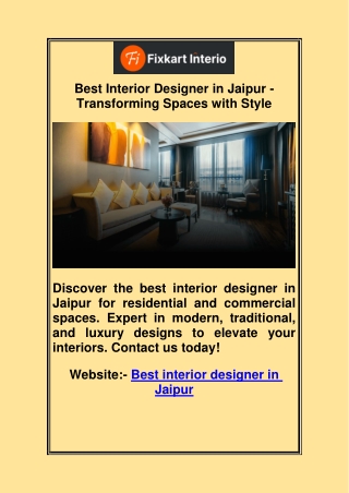 Best Interior Designer in Jaipur - Transforming Spaces with Style
