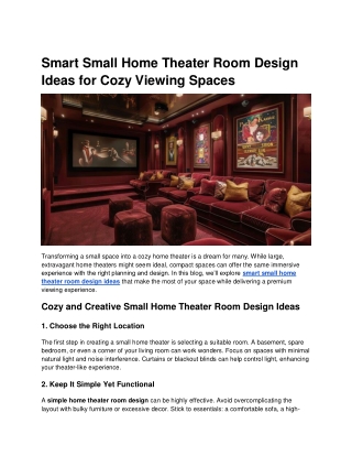 smart small home theater room design ideas