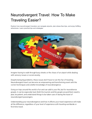 neurodivergent travel how to make traveling easier