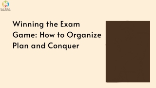 winning the exam game how to organize plan