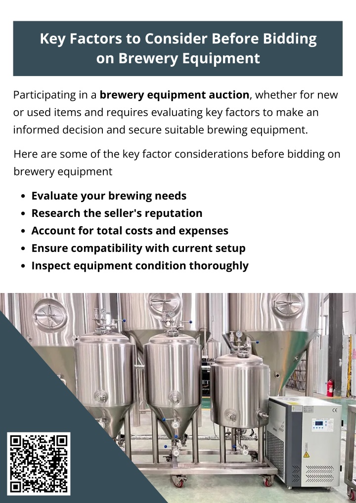 key factors to consider before bidding on brewery