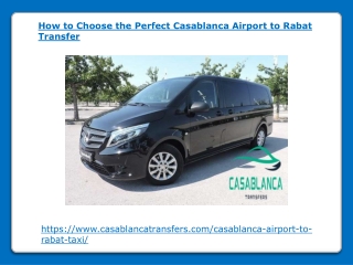 How to Choose the Casablanca Airport to Rabat Transfer