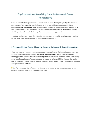 Top 5 Industries Benefiting from Professional Drone Photography